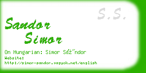 sandor simor business card